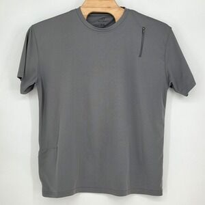SCOTTeVEST Men's XXL Performance Short Sleeve‎ T Shirt TEC Zip Pocket Charcoal